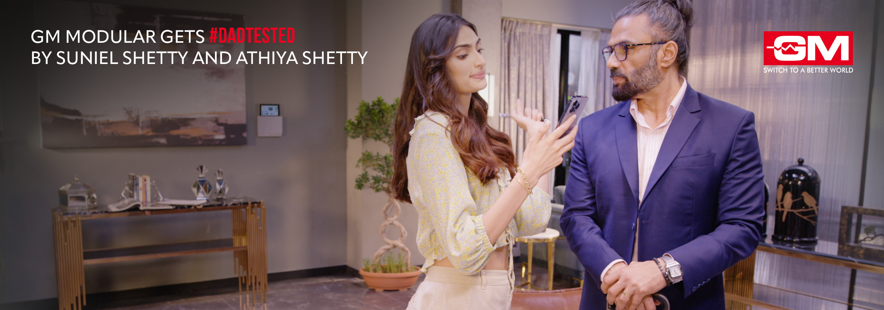 GM Modular Gets “DadTested” By Suniel Shetty and Athiya Shetty