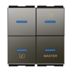 Touch - 1 Dimmer & 1 Switch with Master - 2M  110 - 240V ~ Dimmer 450W  Switch - 6A