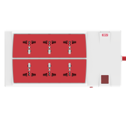 G-POWER 6+1 SPIKE ADAPTOR with master switch  indicator  safety shutter  International sockets & sur