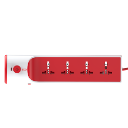 SPIKE SHIELD 4+1 SPIKE GUARD with master switch  indicator  safety shutter  International sockets &