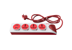 QUADRO 4+4 SPIKE GUARD with individual switch  indicator  safety shutter  surge protector  3 Interna