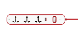 LEMOID 4+1 SPIKE GUARD-WITH 3 INTERNATIONAL SOCKETS& SURGE PROTECTOR